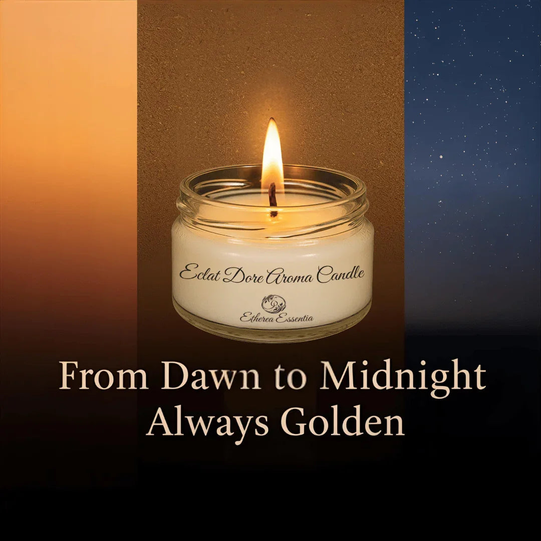 Éclat Doré Aroma Candle | Luxury Seductive Soy Wax Candle – Up to 60 Hrs Burning Time