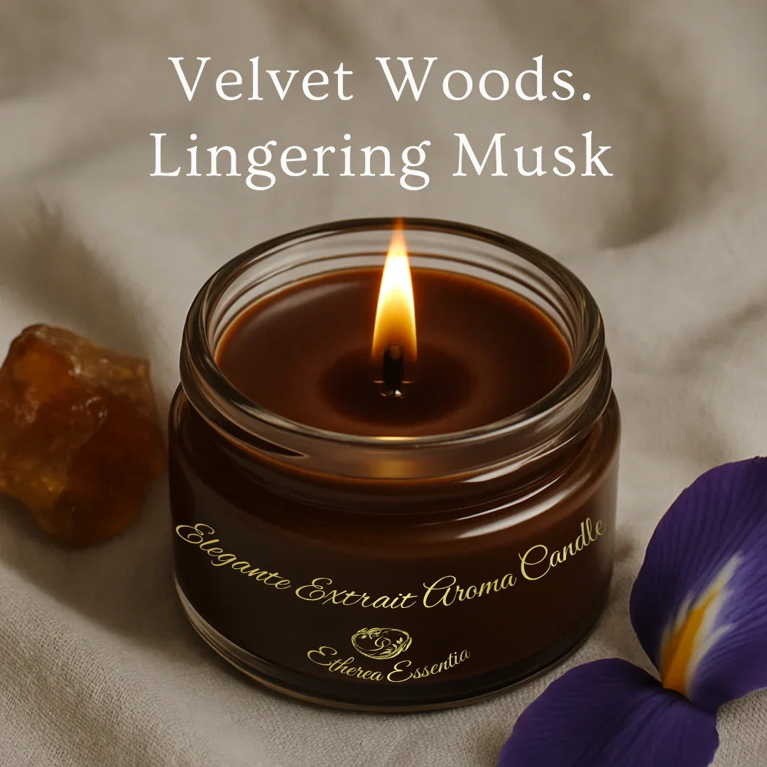 Elegante Extrait Aroma Candle | Luxury Arabic Oudh Soy Wax Candle – Up to 60 Hrs Burning Time