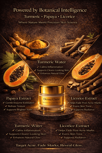 Derma Clarté | Clinical-Grade Botanical Anti-Acne Glow Gel | 20 Science-Backed Actives & Botanicals