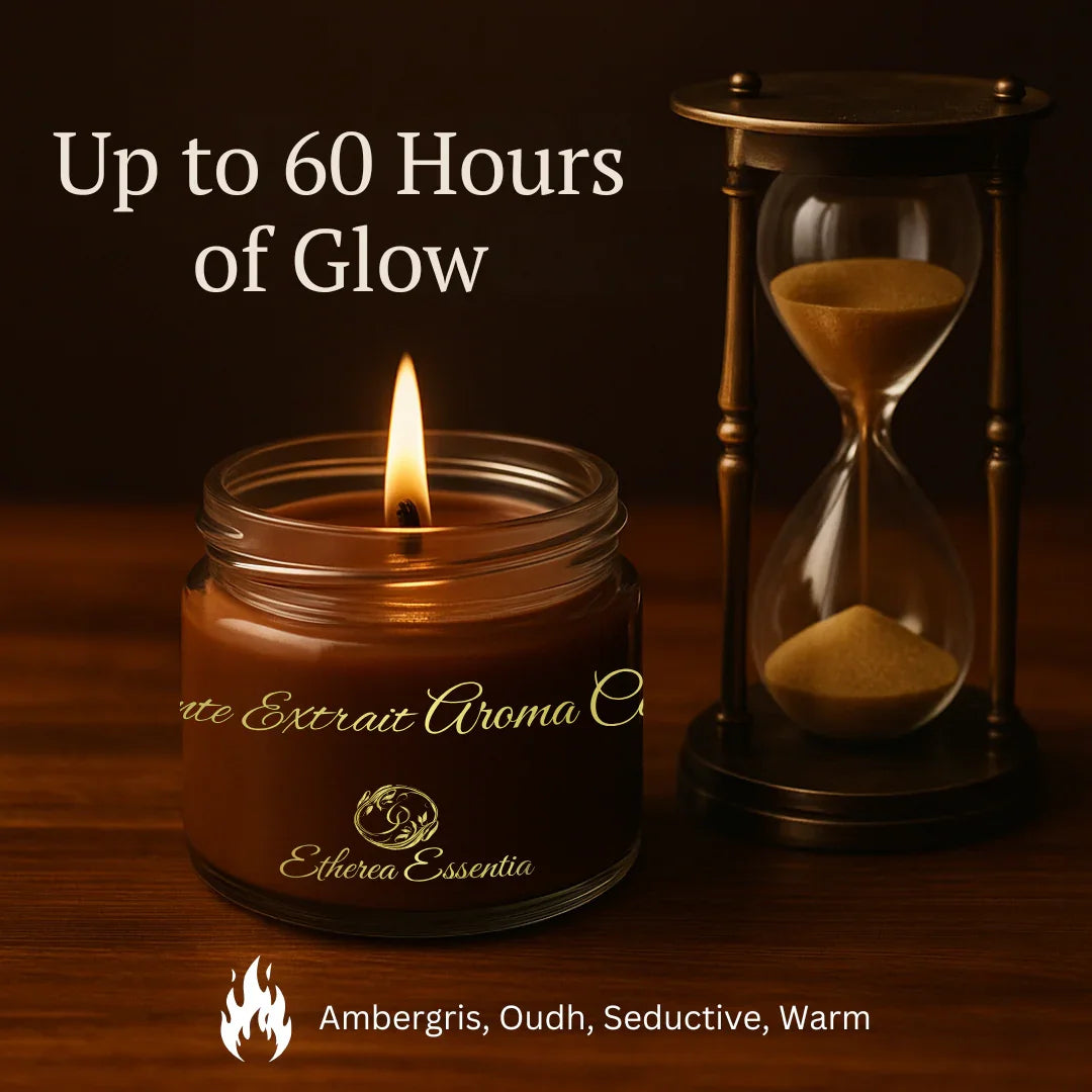Elegante Extrait Aroma Candle | Luxury Arabic Oudh Soy Wax Candle – Up to 60 Hrs Burning Time