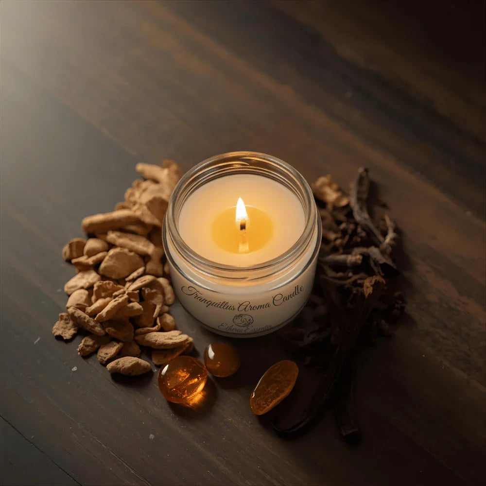 Tranquillus Aroma Candle | Luxury Meditative Soy Wax Candle – Up to 60 Hrs Burning Time