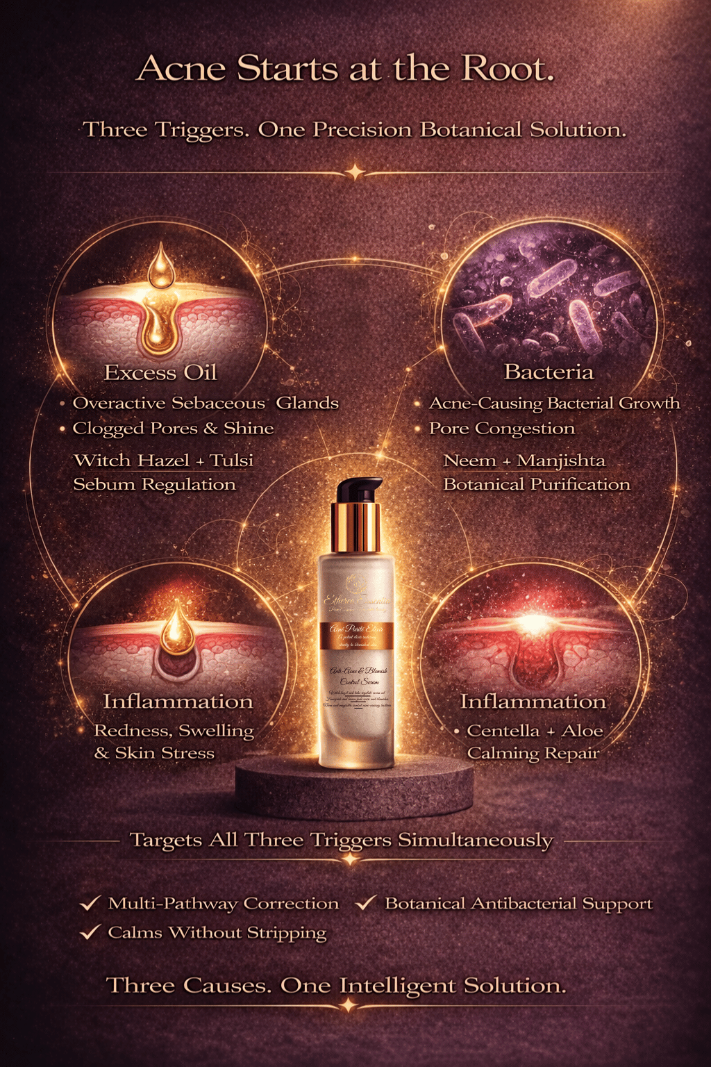 Acné Purité Elixir | 20-Ingredient Science Backed Botanical Architecture for Root-Level Acne Correction