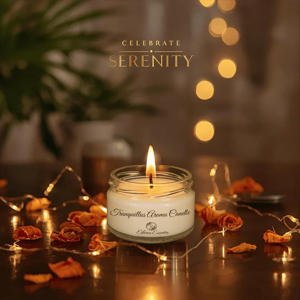 Tranquillus Aroma Candle | Luxury Meditative Soy Wax Candle – Up to 60 Hrs Burning Time