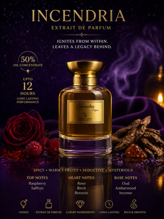 Incendria Unisex Perfume | Spicy, Warm, Fruity, Seductive, Mysterious, Long-Lasting Unisex Parfum | 50% Luxurious Oil Concentrate | Better Than Ombre Nomad worth Rs39,000