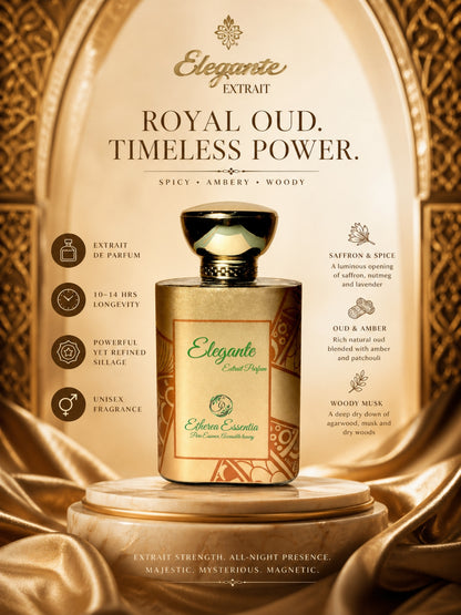 Elegante Extrait Unisex Perfume | Traditional Arabic Fragrance | Sweet, Seductive, Floral, Arabic Oud, Long-Lasting Unisex Parfum | 50% Luxurious Oil Concentrate | Better Than OUD FOR GREATNESS worth Rs 39,800