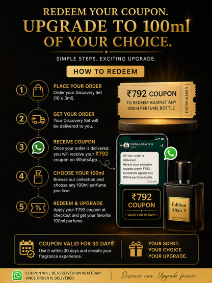 Édition Altair X | 10×3ml Designer Perfume Discovery Set | Collection of Aquatic, Woody, Seductive, Meditative Fragrances | | Try For Free | 50% Luxurious Oil Concentrate | Better Than International Designer Fragrances