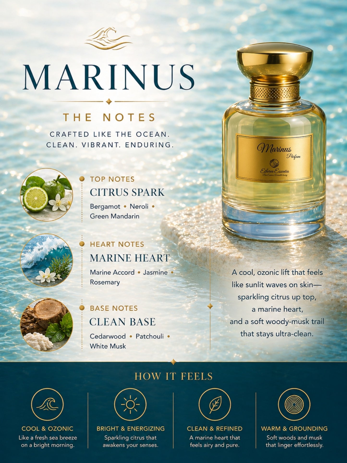 Marinus Unisex Extrait Parfum | Salty, Aquatic, Woody, Long-Lasting Unisex Parfum | 50% Luxurious Oil Concentrate | Better Than Aqua DG worth Rs 10,250/100ml