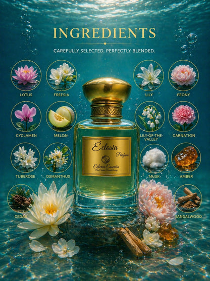 Éclosia Unisex Extrait Parfum | Fresh, Floral, Aquatic, Seductive, Long-Lasting Unisex Parfum | 50% Luxurious Oil Concentrate | Better Than Pour Femme worth Rs 8,950/100ml