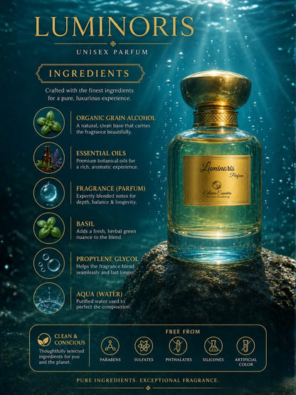 Luminoris Unisex Perfume | Fresh, Herby, Aquatic, Woody, Long-Lasting Unisex Parfum | 50% Luxurious Oil Concentrate | Better Than DC Water worth Rs 4,960/100ml