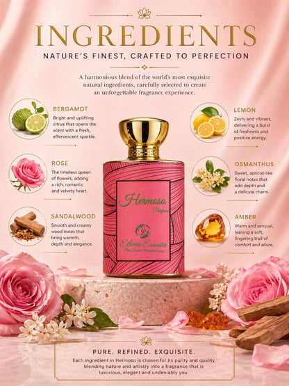 Hermoso Unisex Extrait Perfume | Romantic Floral with Modern Elegance | 50% Luxurious Oil Concentrate  | Better Than Flora1966