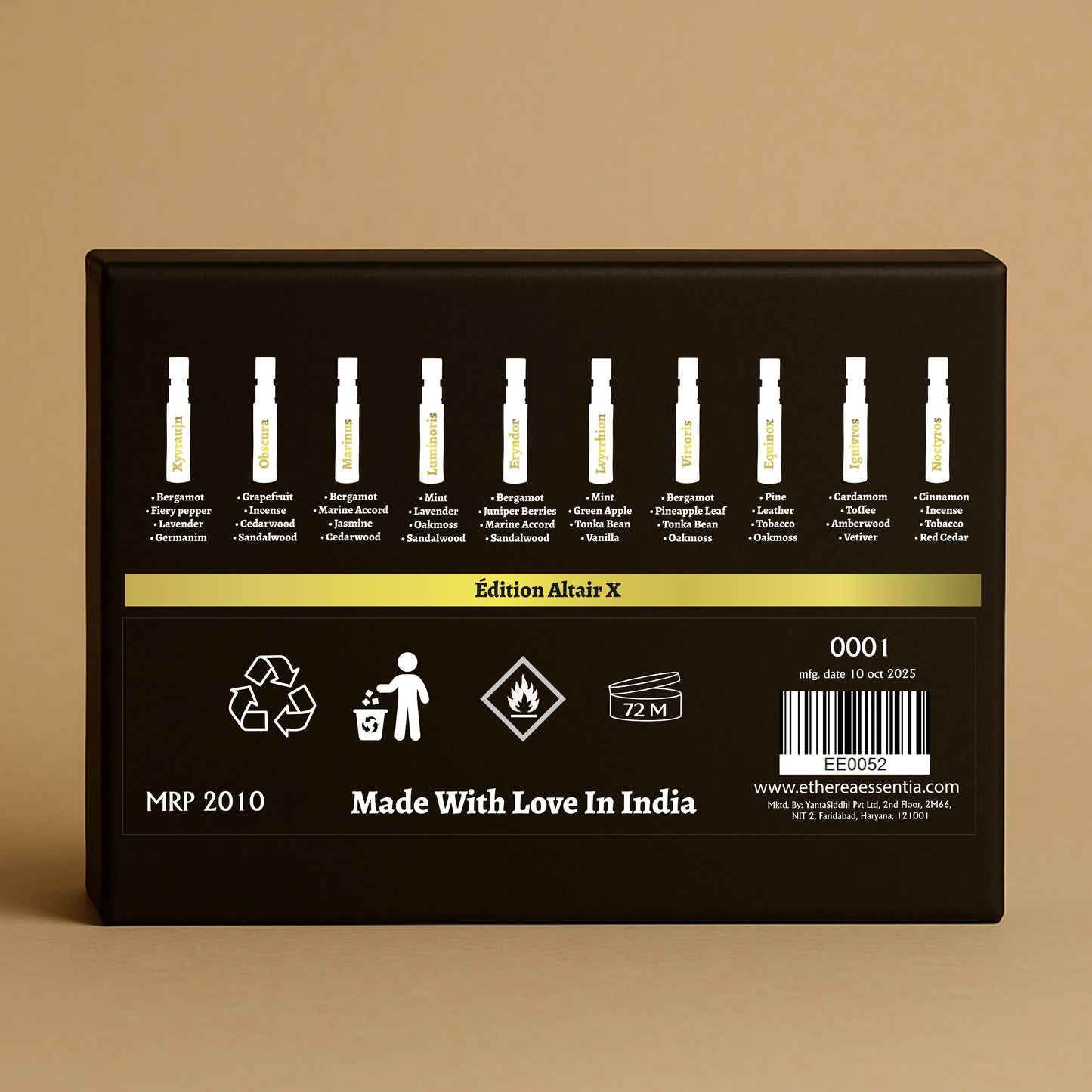 Édition Altair X | 10×3ml Designer Perfume Discovery Set | Collection of Aquatic, Woody, Seductive, Meditative Fragrances