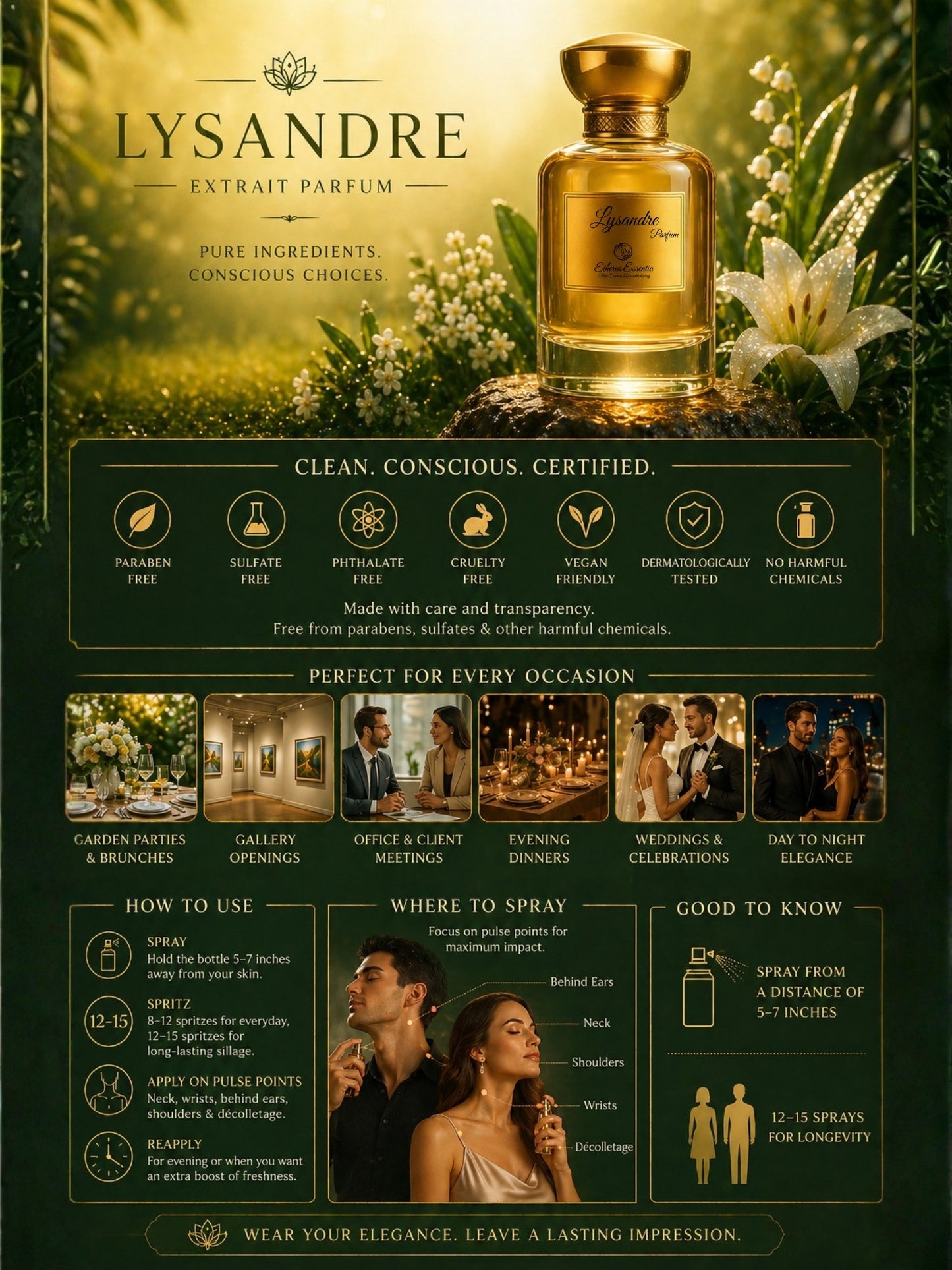 Lysandre Unisex Extrait Parfum | Fresh, Floral, Silky, Seductive, Long-Lasting Unisex Parfum | 50% Luxurious Oil Concentrate | Better Than G Envy worth Rs 48,955/100ml