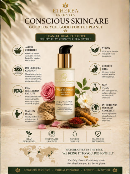 Mud & Bloom Multani Mitti Face Wash for Oil Control & Radiant Glow | Carefully Crafted. Botanically Powered. Luxuriously Effective.