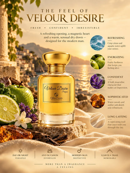 Velour Desire Unisex Extrait De Parfum | Fresh, Aquatic, Confident & Irresistible Perfume | 50% Luxurious Oil Concentrate | Better Than Hawas Worth ₹3,800