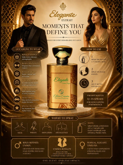 Elegante Extrait Unisex Perfume | Traditional Arabic Fragrance | Sweet, Seductive, Floral, Arabic Oud, Long-Lasting Unisex Parfum | 50% Luxurious Oil Concentrate | Better Than OUD FOR GREATNESS worth Rs 39,800