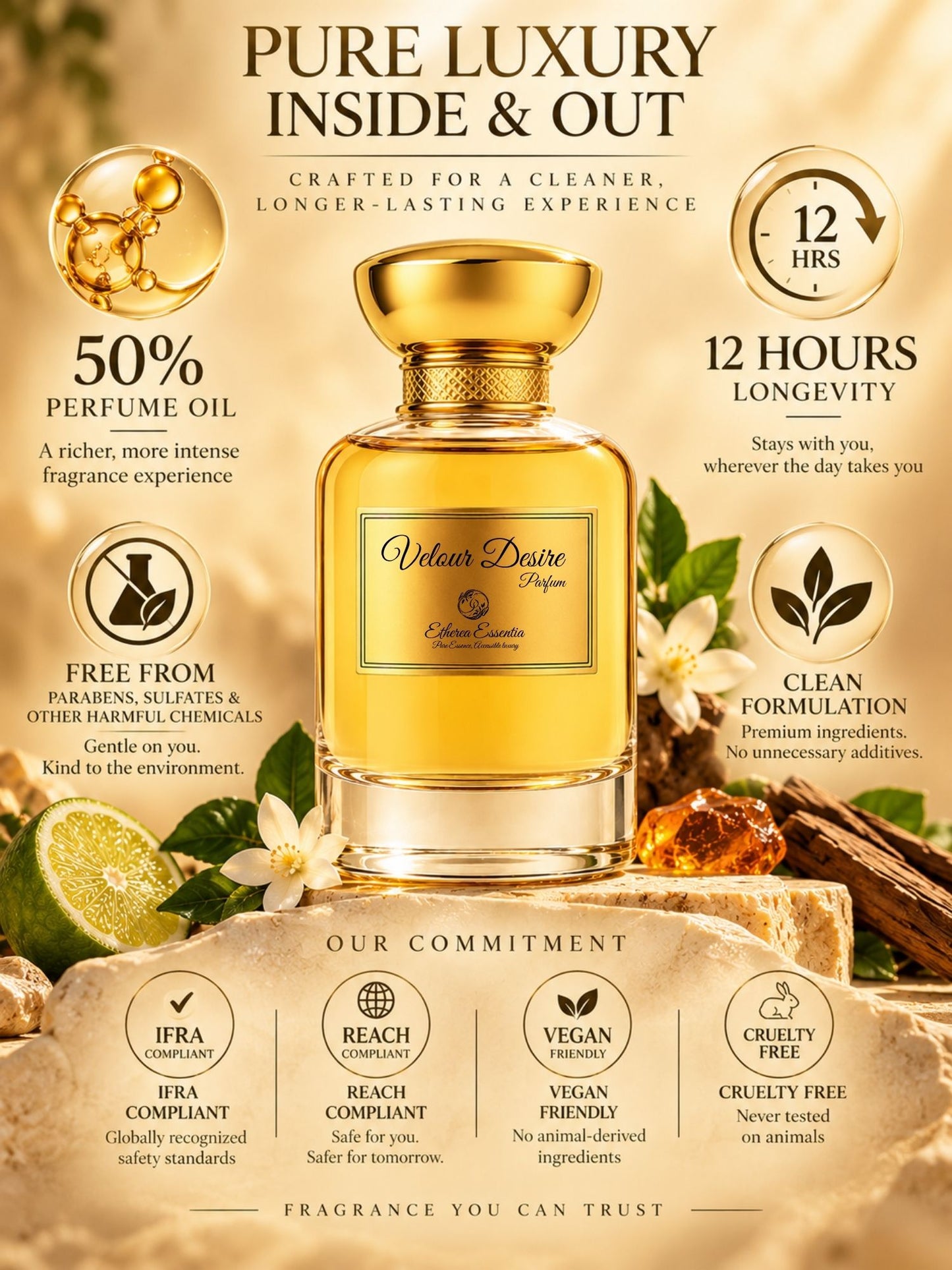 Velour Desire Unisex Extrait De Parfum | Fresh, Aquatic, Confident & Irresistible Perfume | 50% Luxurious Oil Concentrate | Better Than Hawas Worth ₹3,800