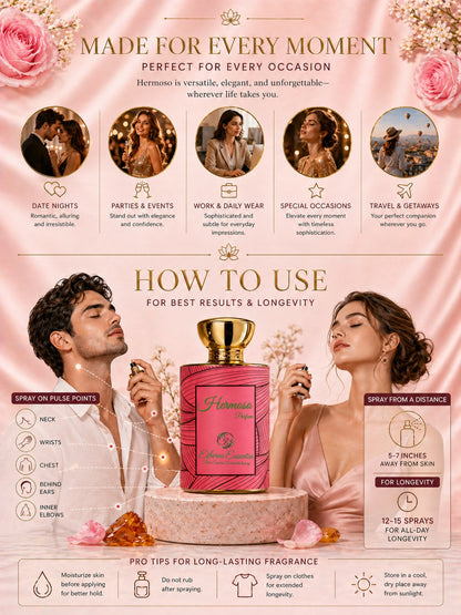 Hermoso Unisex Extrait Perfume | Romantic Floral with Modern Elegance | 50% Luxurious Oil Concentrate  | Better Than Flora1966
