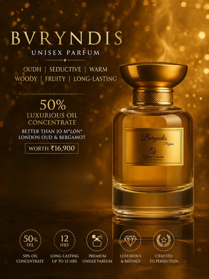 Bvryndis Unisex Perfume | Oudh, Seductive, Warm, Woody, Fruity, Long-Lasting Unisex Parfum | 50% Luxurious Oil Concentrate | Better Than JM London Oud & Bergamot worth Rs 16,900