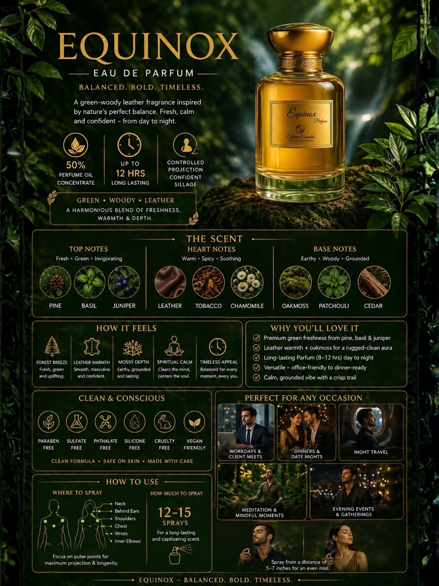 Equinox Unisex Perfume | Fruity, Spiritual, Calm, Warm, Forest Breeze, Long-Lasting Unisex Parfum | 50% Luxurious Oil Concentrate | Better Than Polo Black worth Rs 7,550/125ml