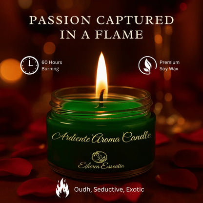 Ardiente Aroma Candle | Luxury Seductive Soy Wax Candle – Up to 60 Hrs Burning Time