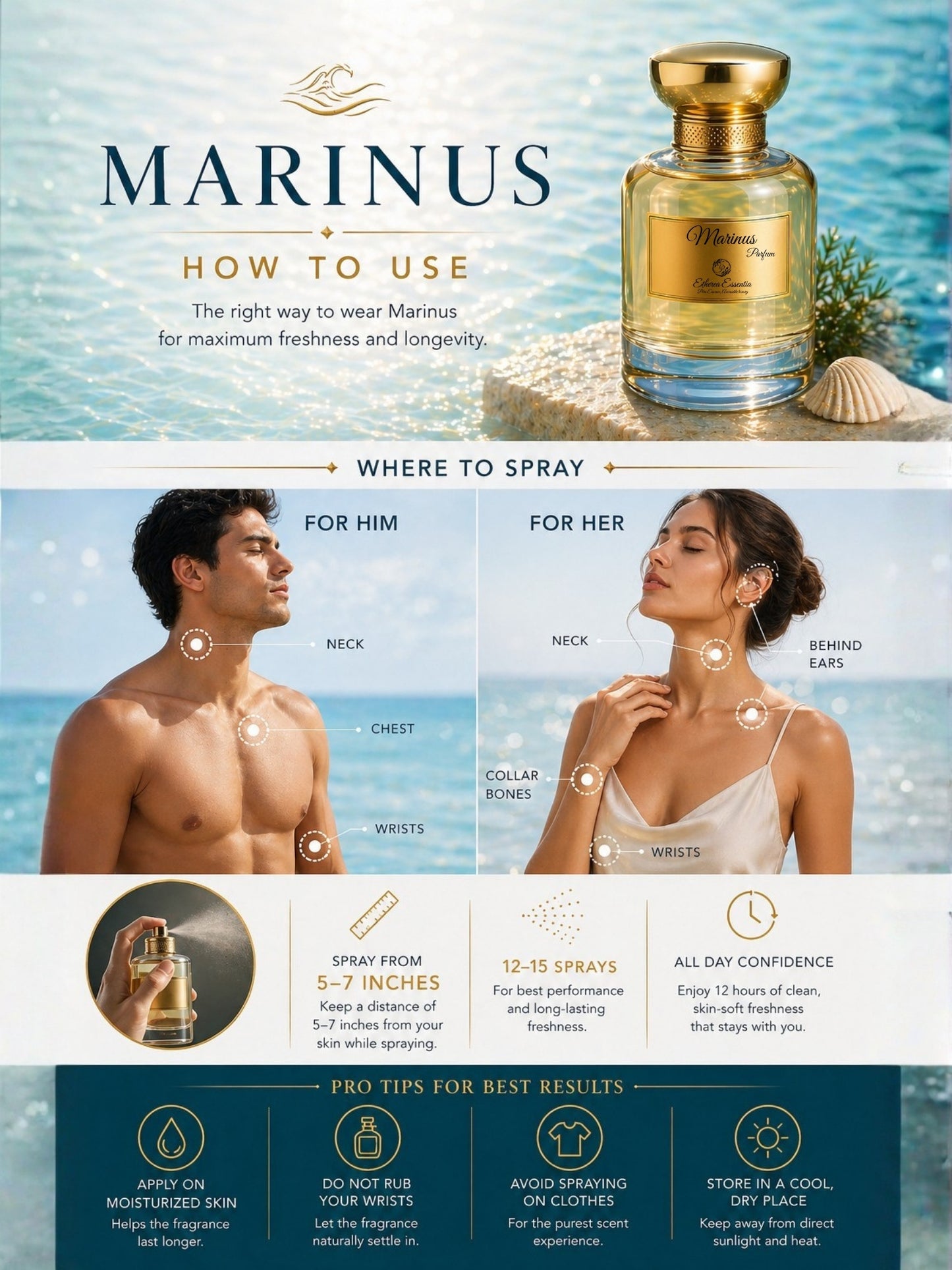 Marinus Unisex Extrait Parfum | Salty, Aquatic, Woody, Long-Lasting Unisex Parfum | 50% Luxurious Oil Concentrate | Better Than Aqua DG worth Rs 10,250/100ml