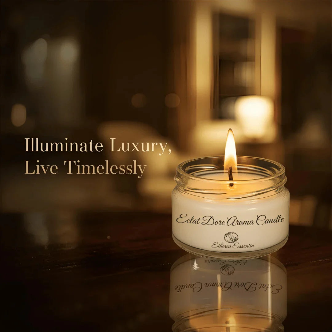 Éclat Doré Aroma Candle | Luxury Seductive Soy Wax Candle – Up to 60 Hrs Burning Time