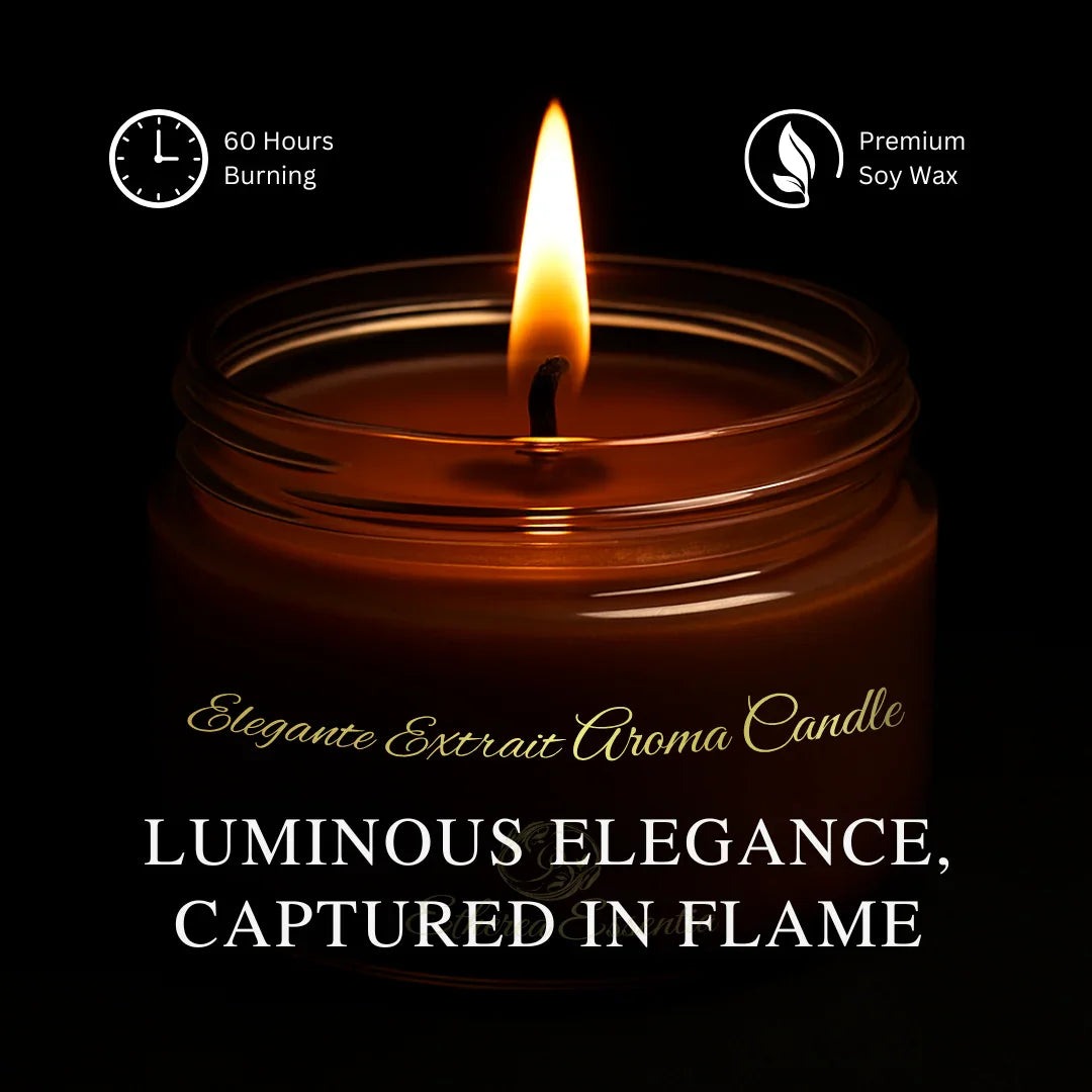Elegante Extrait Aroma Candle | Luxury Arabic Oudh Soy Wax Candle – Up to 60 Hrs Burning Time