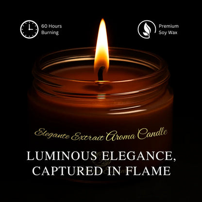 Elegante Extrait Aroma Candle | Luxury Arabic Oudh Soy Wax Candle – Up to 60 Hrs Burning Time