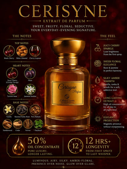 Cerisyne Unisex Perfume | Sweet, Fruity, Floral, Seductive, Long-Lasting Unisex Parfum | 50% Luxurious Oil Concentrate | Better Than BR 540 worth Rs 32,100/70ml