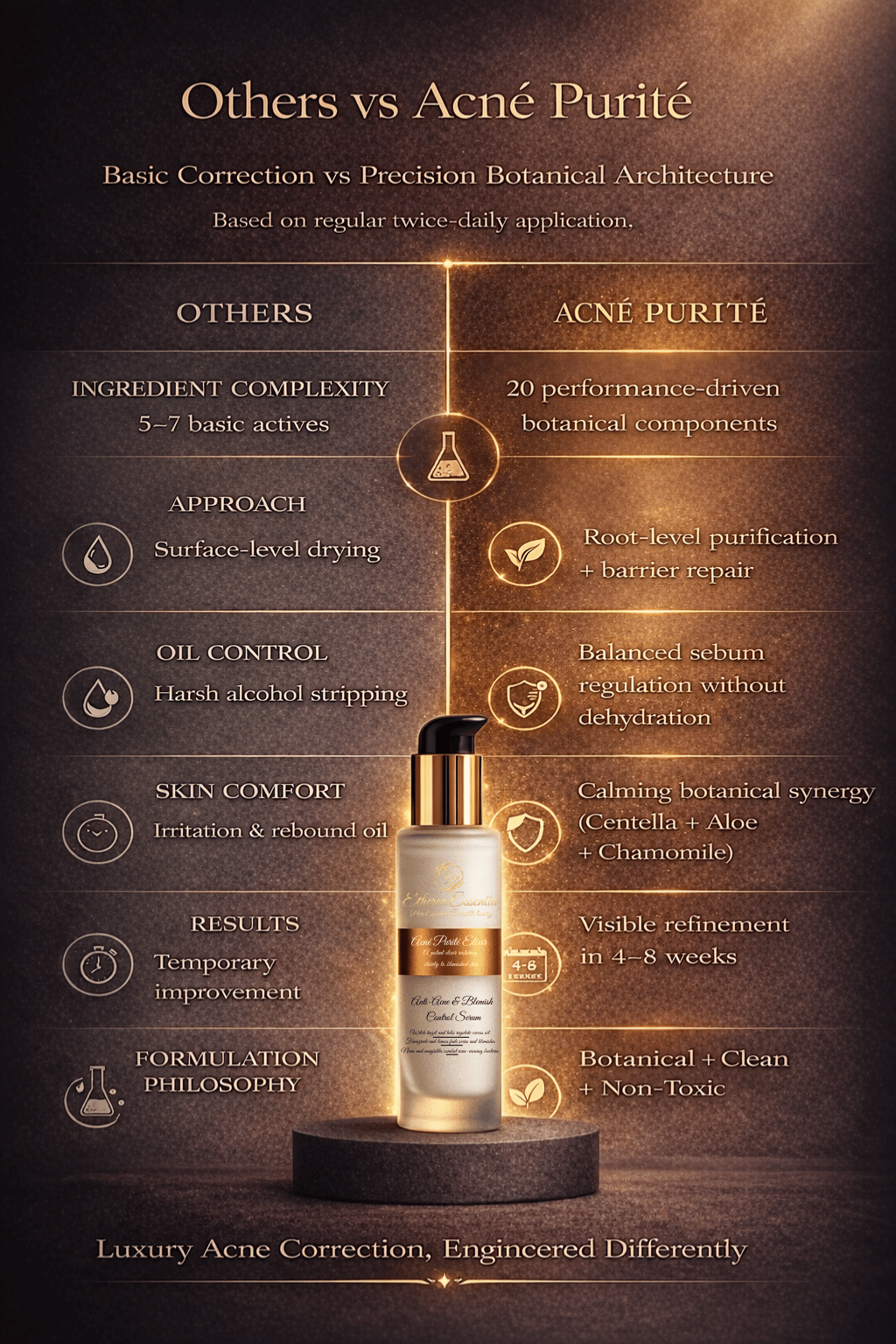 Acné Purité Elixir | 20-Ingredient Science Backed Botanical Architecture for Root-Level Acne Correction