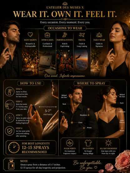 L’Atelier des Muses X | 10×3ml Unisex Designer Perfume Discovery Set | Collection of Floral, Woody, Seductive, Meditative Fragrances | Try For Free | 50% Luxurious Oil Concentrate | Better Than International Designer Fragrances