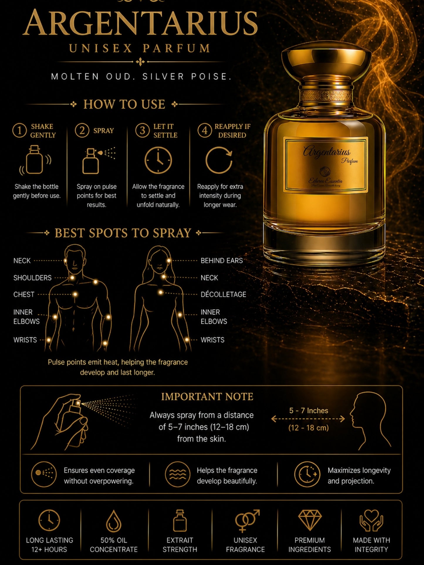 Argentarius Unisex Perfume | Warm, Spicy, Mysterious, Dominant, Seductive, Long-Lasting Unisex Parfum | 50% Luxurious Oil Concentrate | Better Than G Intense Oud worth Rs 18,500