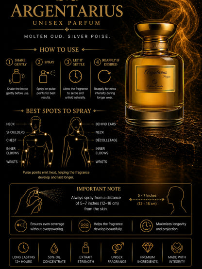Argentarius Unisex Perfume | Warm, Spicy, Mysterious, Dominant, Seductive, Long-Lasting Unisex Parfum | 50% Luxurious Oil Concentrate | Better Than G Intense Oud worth Rs 18,500