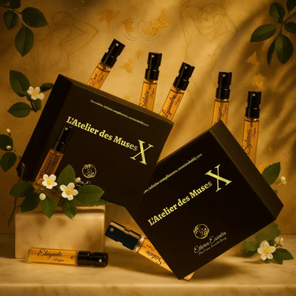 L’Atelier des Muses X | 10×3ml Unisex Designer Perfume Discovery Set | Collection of Floral, Woody, Seductive, Meditative Fragrances