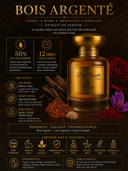 Bois Argenté Unisex Perfume | Floral, Warm, Meditative, Seductive, Long-Lasting Unisex Parfum | 50% Luxurious Oil Concentrate | Better Than Guilty Intense worth Rs14,500