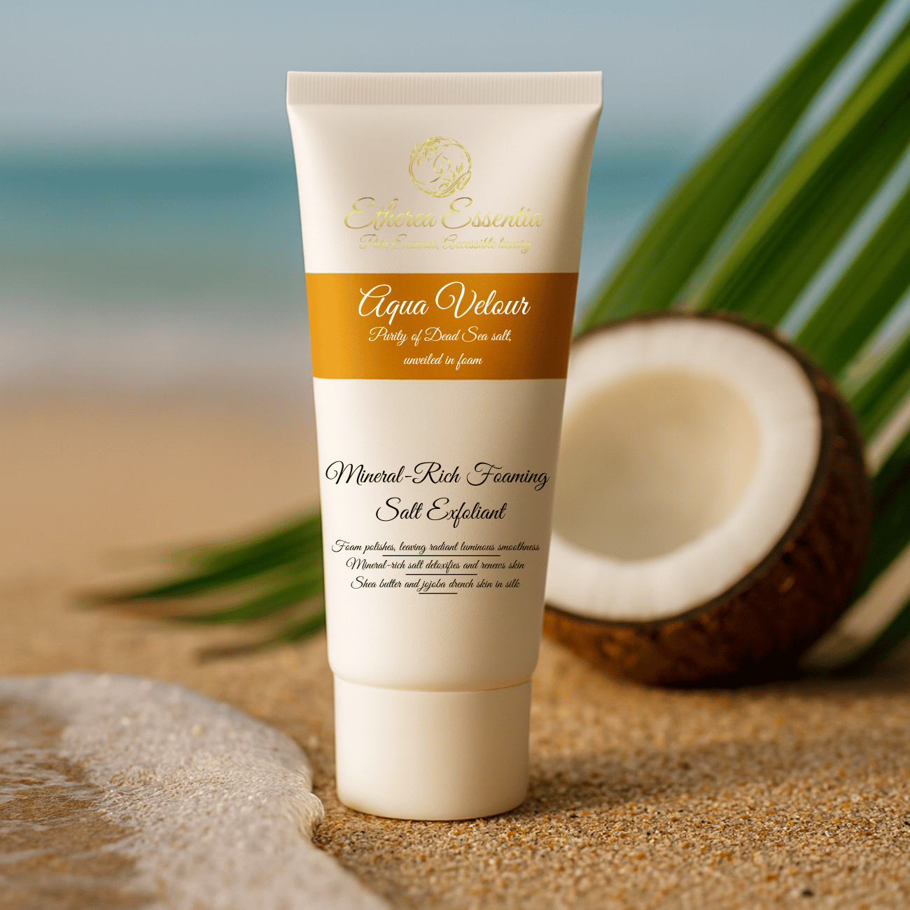 Aqua Velour Foaming Salt Scrub | Dead Sea Mineral Face Scrub for Smooth, Luminous Skin