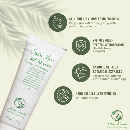 Solar Luxe | India’s First SPF 70 PA++++ Sunscreen + Moisturiser for Ultimate Protection & Luxurious Care