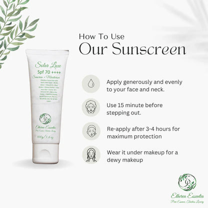 Solar Luxe | India’s First SPF 70 PA++++ Sunscreen + Moisturiser for Ultimate Protection & Luxurious Care