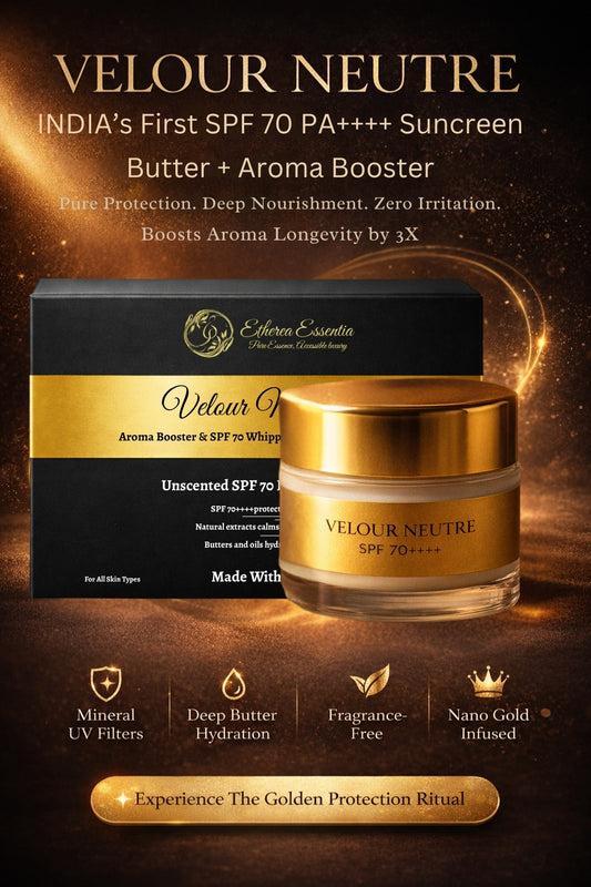 Velour Neutre Aroma Booster | India's First SPF 70 PA++++ Mineral Gel Sunscreen, Moisturizer & Aroma Booster | Science-Backed Protection, Botanical-Led