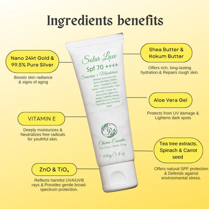 Solar Luxe | India’s First SPF 70 PA++++ Sunscreen + Moisturiser for Ultimate Protection & Luxurious Care